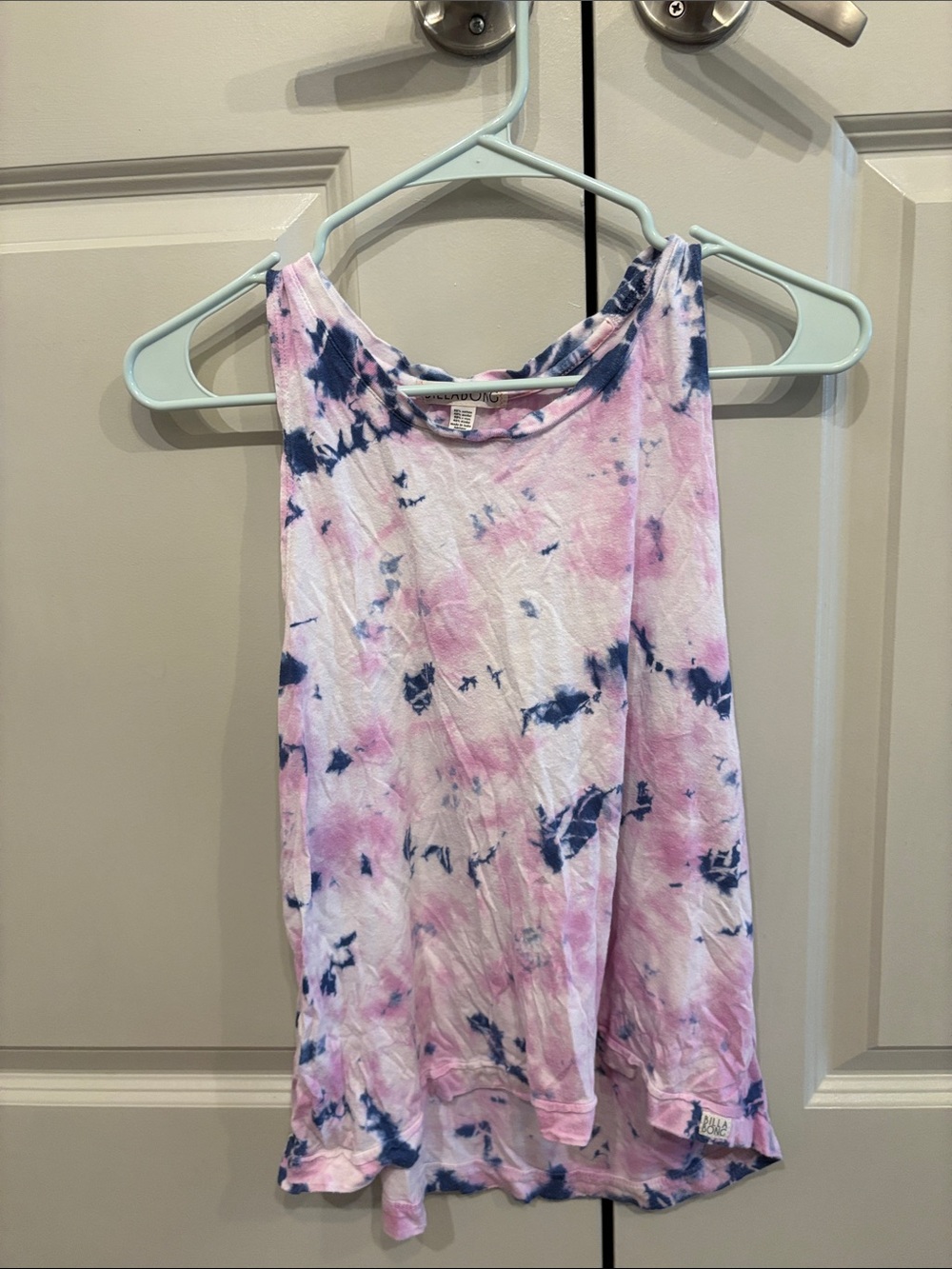 Billabong Pink & Navy Tie-Dye Scoop Tank